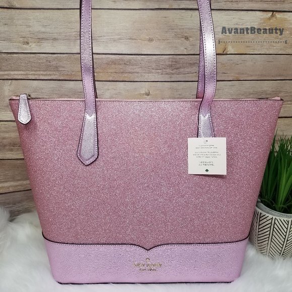 kate spade Handbags - Kate Spade  Lola Glitter Tote Shoulder Rose Pink